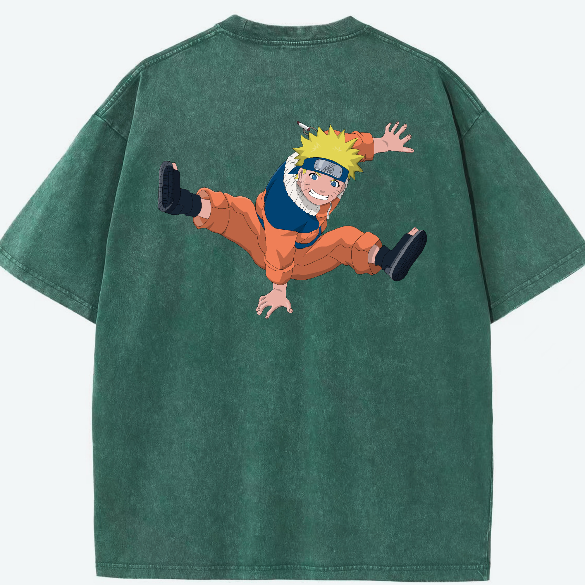 （画像用） NARUTO -ナルト- うずまき ナルト Uzumaki Naruto 綿100% ヴィンテージ風 半袖Tシャツ（背面プリント）